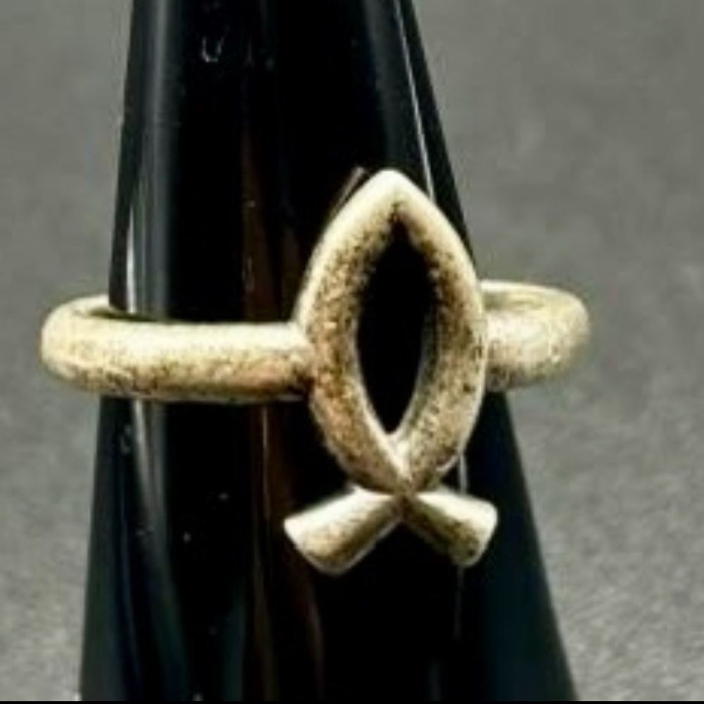 James Avery Retired Silver Icthus Ring Size 6.5